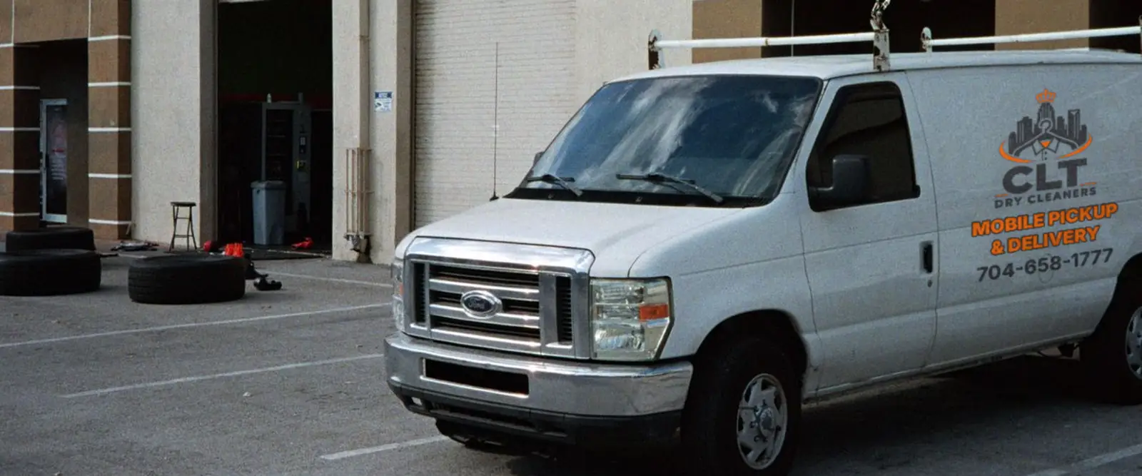 Dry Clean Spot pickup and delivery van